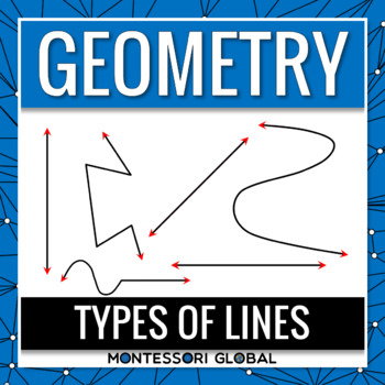 Preview of Montessori Geometry | Types of Lines | PowerPoint | Boom Cards™ | Printables