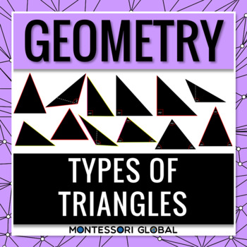 Preview of Montessori Geometry | Types of Triangles | PowerPoint | Boom Cards™ | Printables