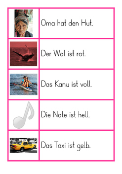 Preview of Montessori German / Deutsch Pinke Sätze