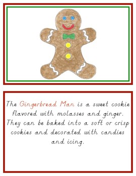 Preview of Montessori Gingerbread Man Definition Book