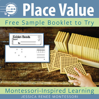 Preview of Montessori Math Place Value with Golden Beads Small Booklet Free Sample