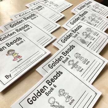 montessori math place value with golden beads large booklets tpt