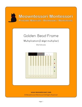 Preview of Montessori Golden Bead Frame Multiplication with 2-digit Multiplier Workbook 2