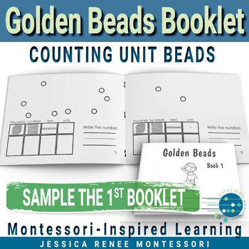 Preview of Montessori Math Place Value with Golden Beads Large Booklet Free Sample
