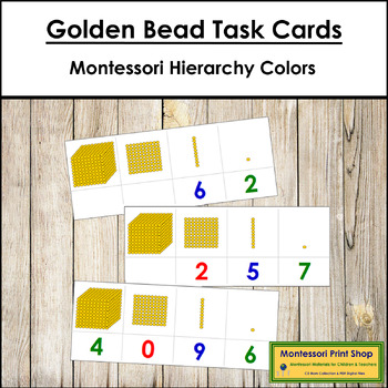 Preview of Montessori Golden Beads Task Cards