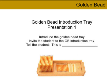 Preview of Montessori Golden Bead task cards with materials