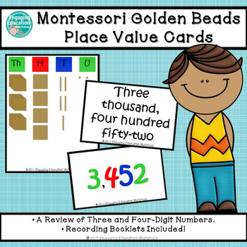 Preview of Montessori Golden Beads Place Value Cards