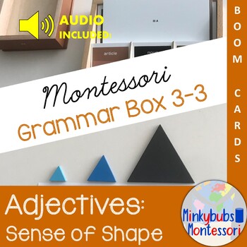 Preview of Montessori Grammar Adjective Box 3-3 BOOM Shape Virtual Grammar with AUDIO DL