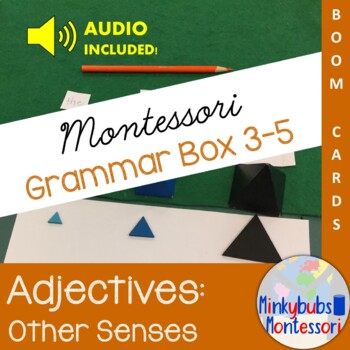 Preview of Montessori Grammar Adjective Box 3-5 BOOM Senses Virtual Grammar with AUDIO DL