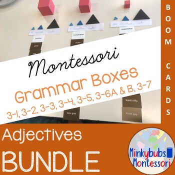 Preview of Montessori Grammar Adjective Boxes ALL 8 BOXES BUNDLED HERE