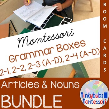 Preview of Montessori Grammar Article and Noun Boxes ALL 10 Boxes Virtual Grammar