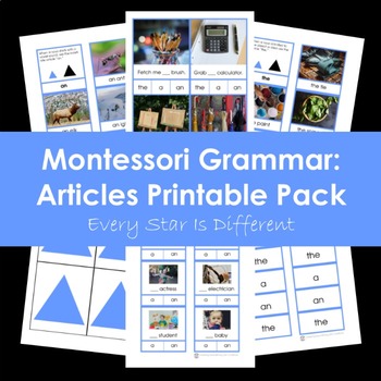 Preview of Montessori Grammar: Articles Printable Pack