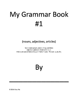 Preview of Montessori Grammar Book #1 Practice with Nouns, Adjectives and Articles