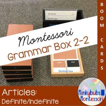 Preview of Montessori Grammar Box 2-2 Indefinite Definite Articles BOOM Virtual Grammar DL