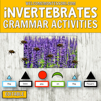 Preview of Montessori Grammar: Invertebrates Grammar Farm Elementary Language Work