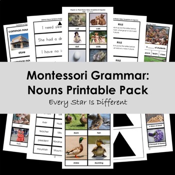 Preview of Montessori Grammar: Nouns Printable Pack