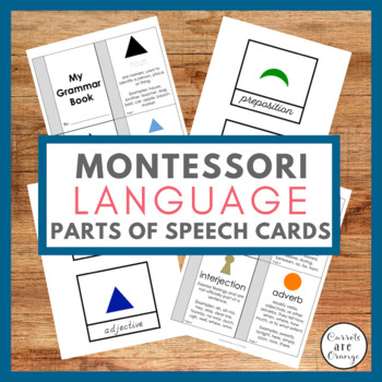 Preview of Montessori Grammar Parts of Speech Cards & Mini Book