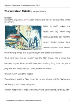 Preview of Montessori Grammar -Parts of Speech Search -Conjunctions -The Velveteen Rabbit 2