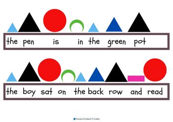 Preview of Montessori Grammar Sentence Strips - complete set - incl. symbols and answers.