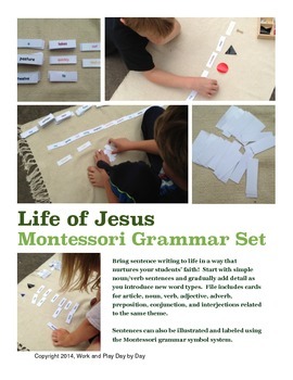 Preview of Montessori Grammar Set:  Life of Jesus Cards