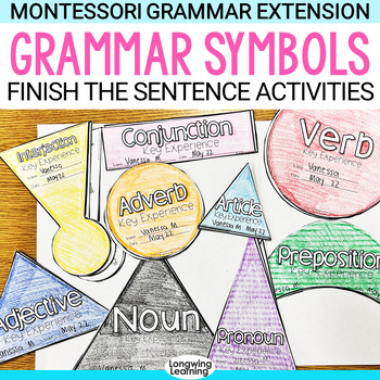 Preview of Montessori Grammar Symbols Key Experience Parts of Speech Extension Booklets
