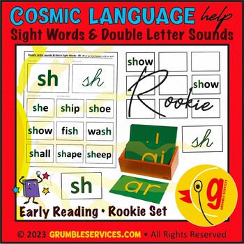 Preview of Dolch Sight Words & Double Letter Blends -qu th wh- Early Reading Montessori