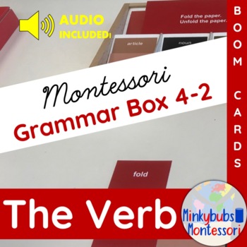 Preview of Montessori Grammar Verb Box 4-2 BOOM The Verb VIRTUAL Grammar deck inc AUDIO DL