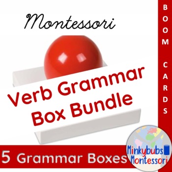 Preview of Montessori Grammar Verb Boxes ALL 5 BOXES Bundled DL
