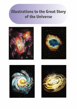 Preview of Montessori Great Lesson UNIVERSE: pastel illustration, labels and booklet