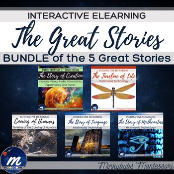 Preview of Montessori Great Stories Digital Edition Bundle Timelines Life Humans Math