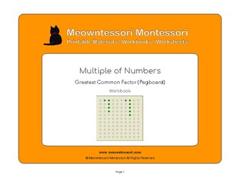 Preview of Montessori Greatest Common Factor (Pegboard) Workbook