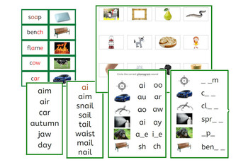 Preview of Montessori Green Phonogram Language Series Bundle
