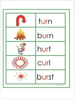 Preview of Montessori Green Series - ar,or,er,ur,ir,wr,air,ear (Box 1 +2) Word and Picture