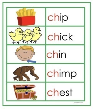 Preview of Montessori Green Series - ch,sh,ph,th,wh, igh Word and Picture Bundle