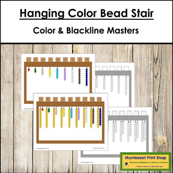 Preview of Montessori Hanging Color Bead Stair Extensions (Units & Tens)
