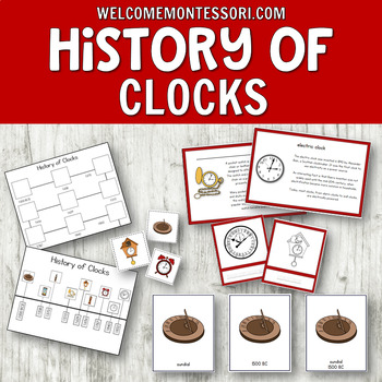 Preview of Montessori History of Clocks - Timeline and ordering activities