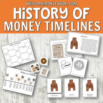 Preview of Montessori History of Money - timeline and ordering activities