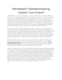 Montessori Homeschool Cosmic Curriculum _ First 4 weeks