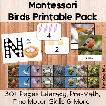 Preview of Montessori Bird Printable Pack For Toddlers And Preschoolers