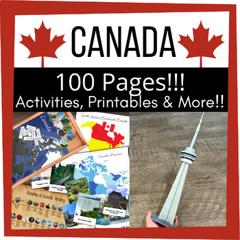 Preview of CANADA Canadian North America Continent Study | Activities, Crafts & Printables!