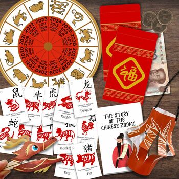 Preview of LUNAR New Year Chinese ASIA Activities Crafts & Printables Bundle