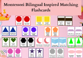 Montessori Inspired Matching Bilingual Shape Color Flashca