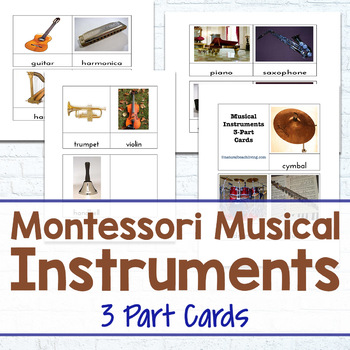 Preview of Montessori Musical Instrument 3-Part Cards