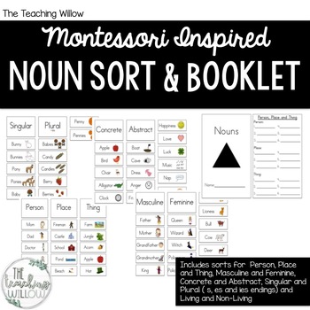 Preview of Montessori Inspired Noun Sort and Booklet