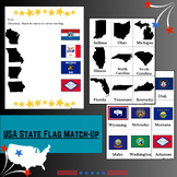 Montessori-Inspired State Flag Match-Up Worksheets & Flashcards