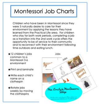 Preview of Montessori Job Chart