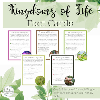 Preview of Montessori Kingdoms of Life Fact Cards