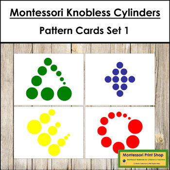 Preview of Montessori Knobless Cylinder Pattern Cards - Set #1