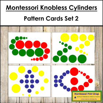 Preview of Montessori Knobless Cylinder Pattern Cards - Set #2