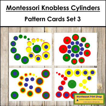 Preview of Montessori Knobless Cylinder Pattern Cards - Set #3